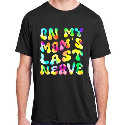 On My Moms Last Nerve Retro Groovy Watercolor Adult ChromaSoft Performance T-Shirt