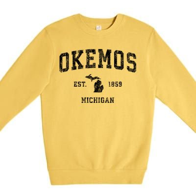 Okemos Michigan Mi Vintage Sports Premium Crewneck Sweatshirt