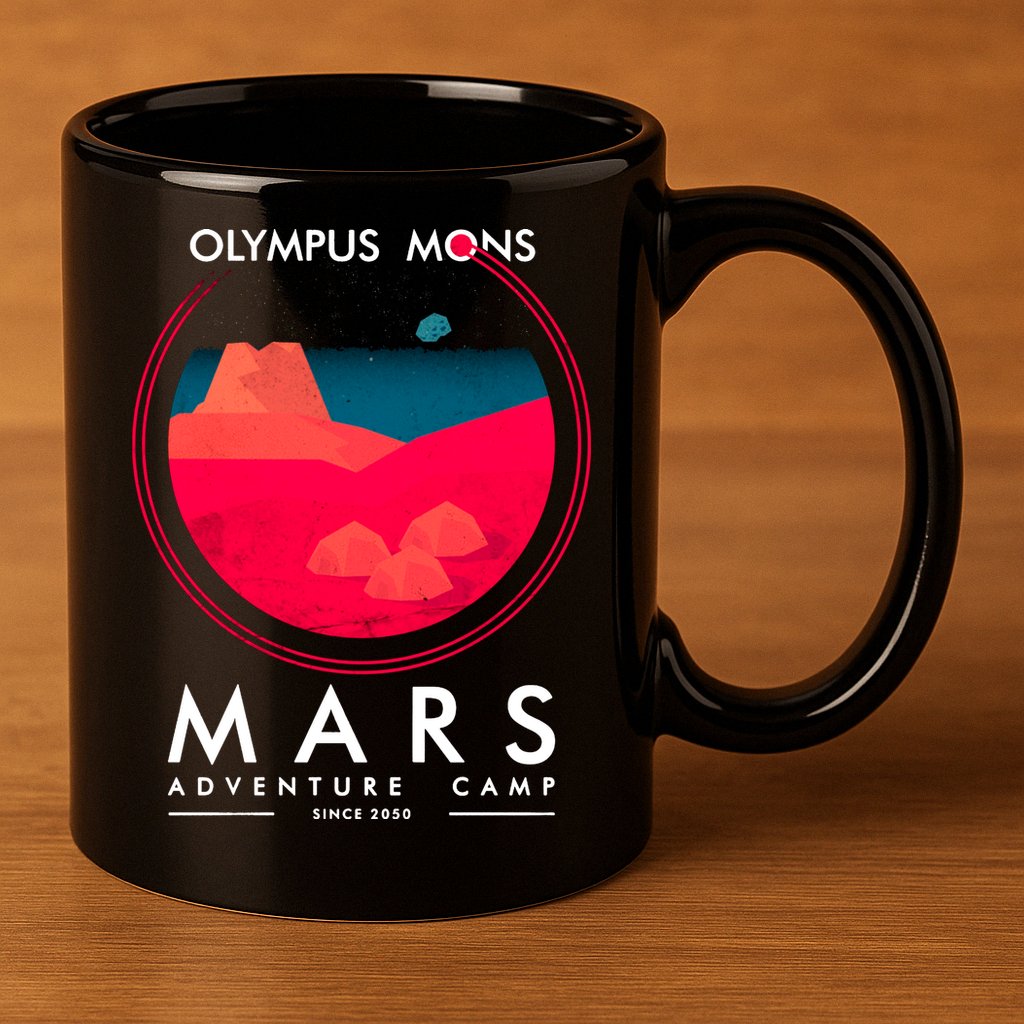 Olympus Mons Mars Adventure Camp 11oz C Handle Ceramic Mug