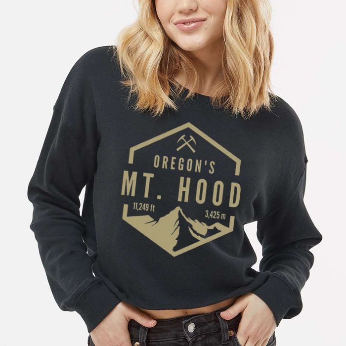 Oregon Mountain Mt. Hood Cropped Pullover Crew