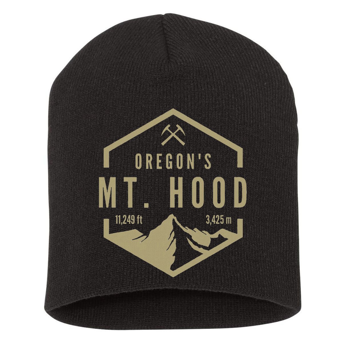 Oregon Mountain Mt. Hood Short Acrylic Beanie