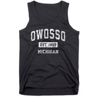 Owosso Michigan Mi Vintage Sports Established Tank Top