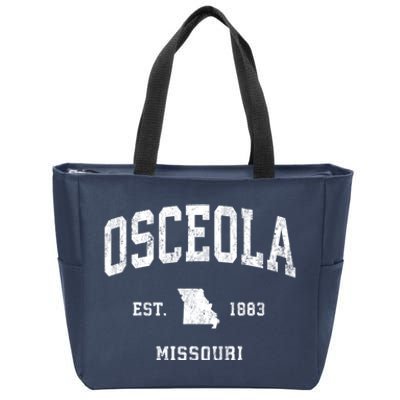 Osceola Missouri Mo Vintage Established Athletic Sports Design Zip Tote Bag