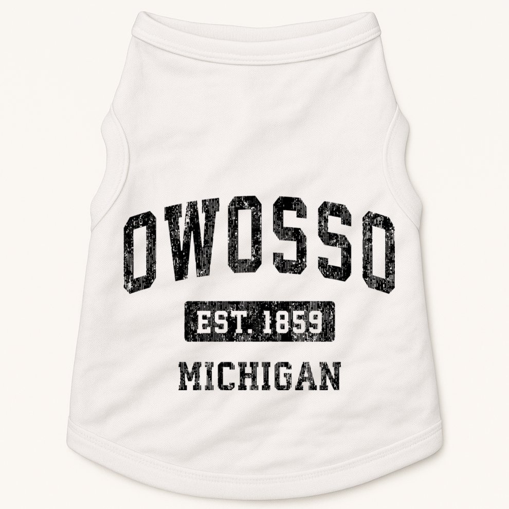 Owosso Michigan Mi Vintage Sports Established Design Doggie Tank