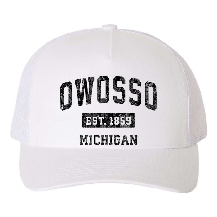 Owosso Michigan Mi Vintage Sports Established Design Yupoong Adult 5-Panel Trucker Hat