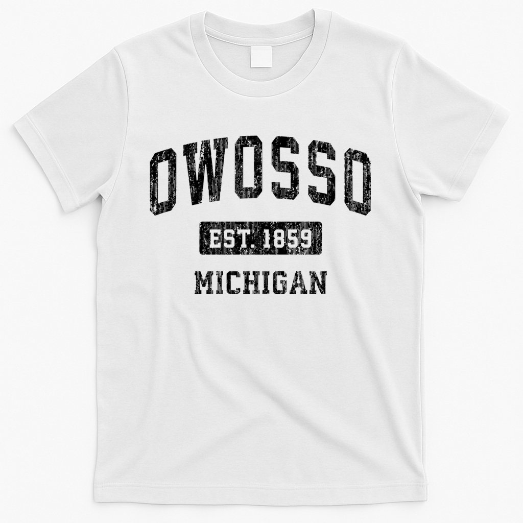 Owosso Michigan Mi Vintage Sports Established Design T-Shirt