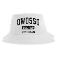 Owosso Michigan Mi Vintage Sports Established Design Sustainable Bucket Hat