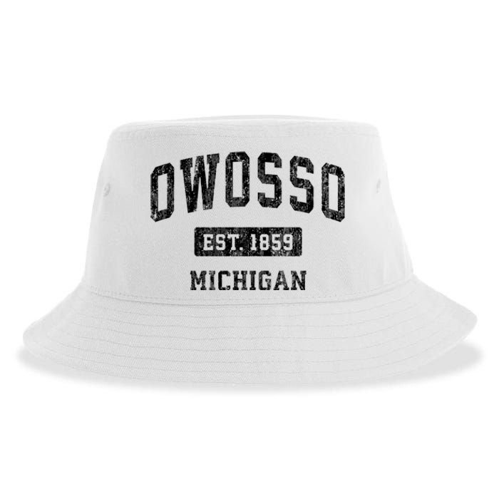 Owosso Michigan Mi Vintage Sports Established Design Sustainable Bucket Hat