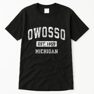 Owosso Michigan Mi Vintage Sports Established Tall T-Shirt