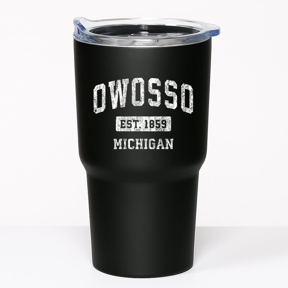 Owosso Michigan Mi Vintage Sports Established Tumbler