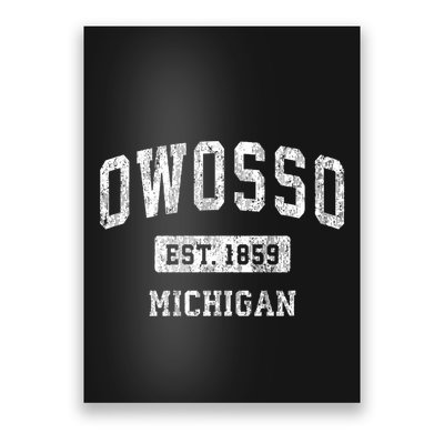 Owosso Michigan Mi Vintage Sports Established Poster
