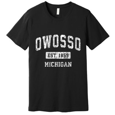 Owosso Michigan Mi Vintage Sports Established Premium T-Shirt