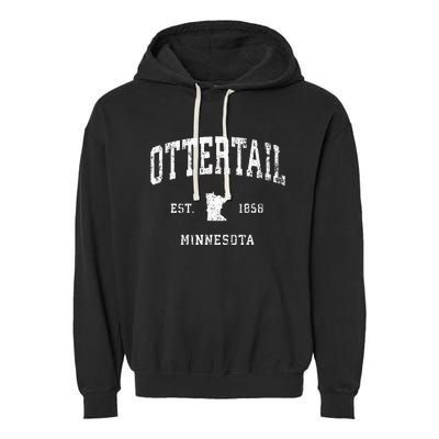 Ottertail Minnesota MN Vintage Athletic Sports Garment-Dyed Fleece Hoodie