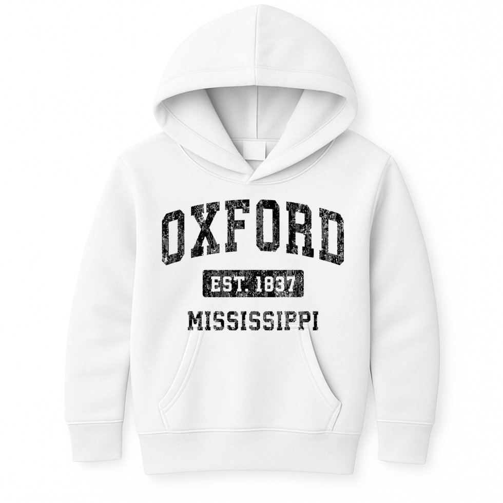 Oxford Mississippi Ms Vintage Sports Kids Hoodie