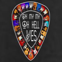 Oh Mys My Oh Hells Yes Retro Petty Guitar Music Lover 7 Panel Mesh Trucker Snapback Hat