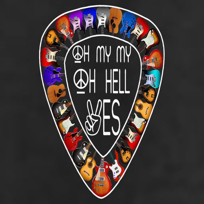 Oh Mys My Oh Hells Yes Retro Petty Guitar Music Lover 7 Panel Mesh Trucker Snapback Hat