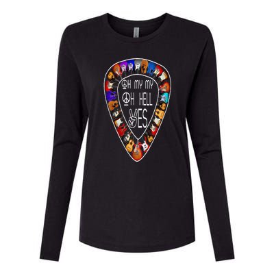 Oh Mys My Oh Hells Yes Retro Petty Guitar Music Lover Womens Cotton Relaxed Long Sleeve T-Shirt