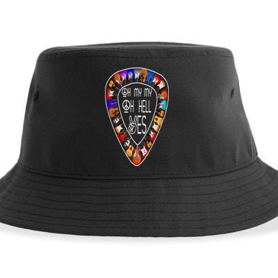 Oh Mys My Oh Hells Yes Retro Petty Guitar Music Lover Sustainable Bucket Hat