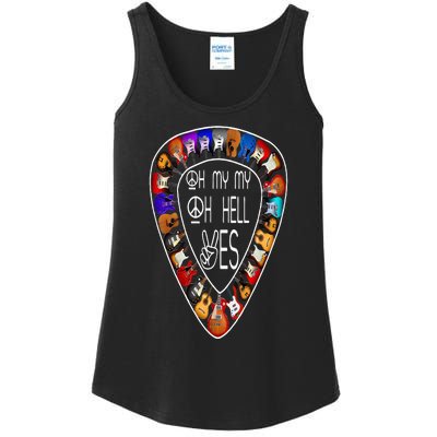 Oh Mys My Oh Hells Yes Retro Petty Guitar Music Lover Ladies Essential Tank