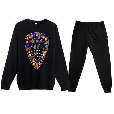 Oh Mys My Oh Hells Yes Retro Petty Guitar Music Lover Premium Crewneck Sweatsuit Set