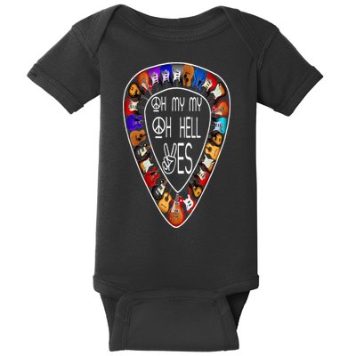 Oh Mys My Oh Hells Yes Retro Petty Guitar Music Lover Baby Bodysuit