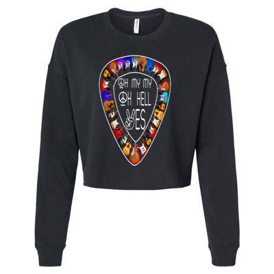 Oh Mys My Oh Hells Yes Retro Petty Guitar Music Lover Cropped Pullover Crew