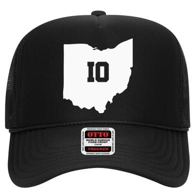 Ohio Map Matching Couple America State Wedding Toledo Akron High Crown Mesh Back Trucker Hat