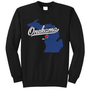 Onekama Michigan MI Map Sweatshirt