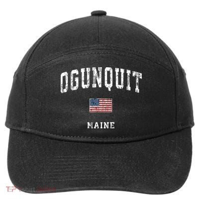 Ogunquit Maine Me Vintage American Flag Sports Design 7-Panel Snapback Hat