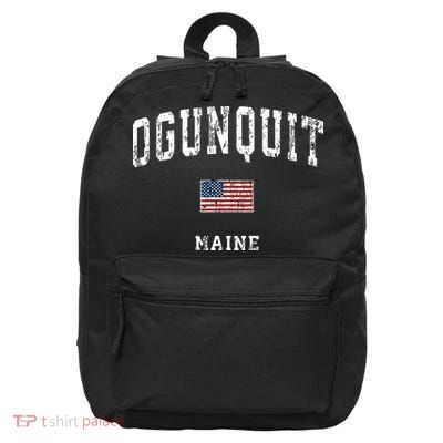 Ogunquit Maine Me Vintage American Flag Sports Design 16 in Basic Backpack