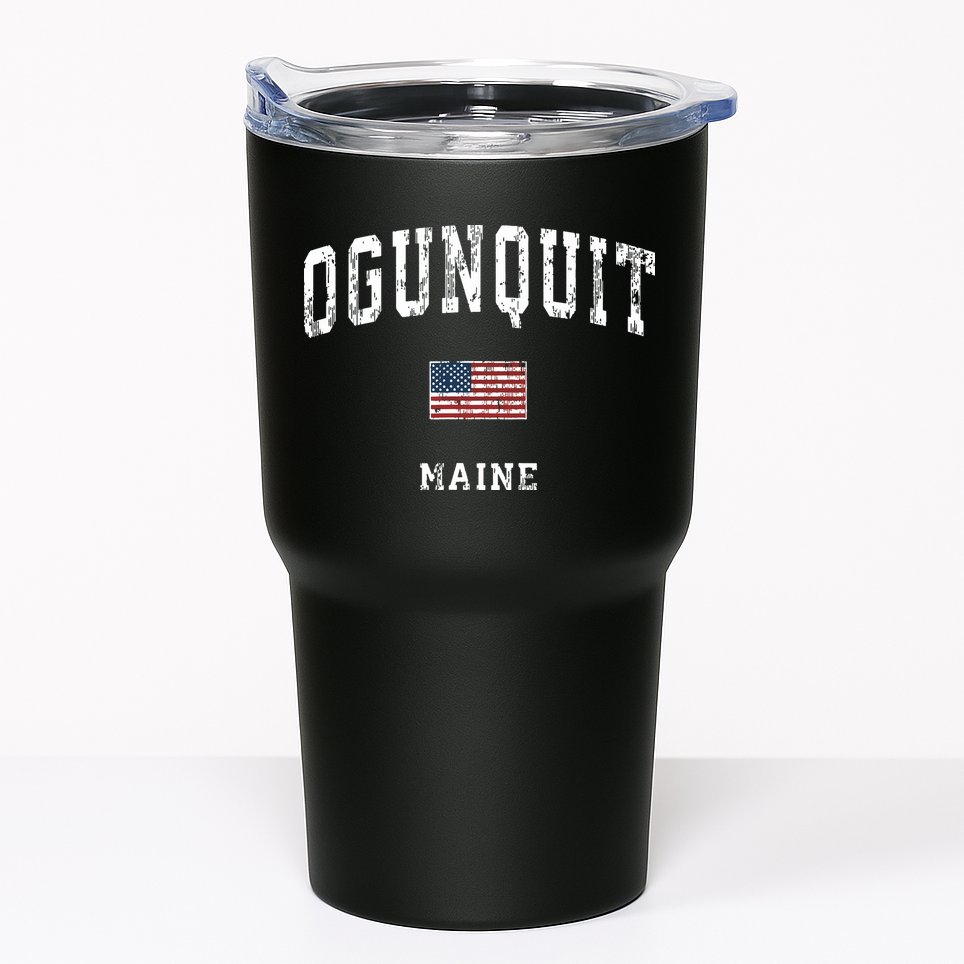 Ogunquit Maine Me Vintage American Flag Sports Design Tumbler