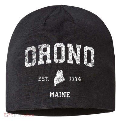 Orono Maine Me Vintage Athletic Sports Design Sustainable Beanie