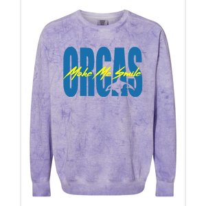 Orcas Make Me Smile Nature Wildlife Whale Colorblast Crewneck Sweatshirt