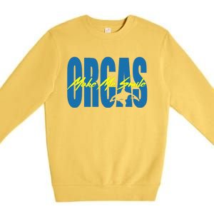 Orcas Make Me Smile Nature Wildlife Whale Premium Crewneck Sweatshirt