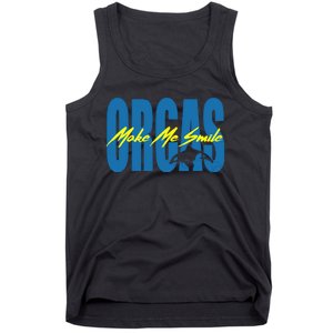 Orcas Make Me Smile Nature Wildlife Whale Tank Top