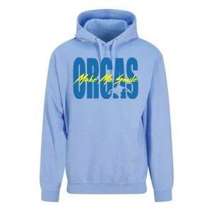 Orcas Make Me Smile Nature Wildlife Whale Unisex Surf Hoodie