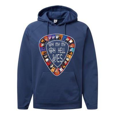 Oh Mys My Oh Hells Yes Retro Petty Guitar Music Lover Performance Fleece Hoodie