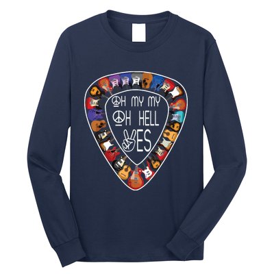 Oh Mys My Oh Hells Yes Retro Petty Guitar Music Lover Long Sleeve Shirt