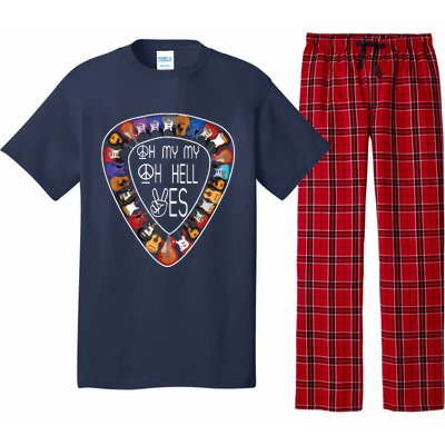 Oh Mys My Oh Hells Yes Retro Petty Guitar Music Lover Pajama Set