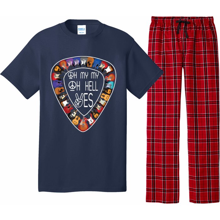 Oh Mys My Oh Hells Yes Retro Petty Guitar Music Lover Pajama Set