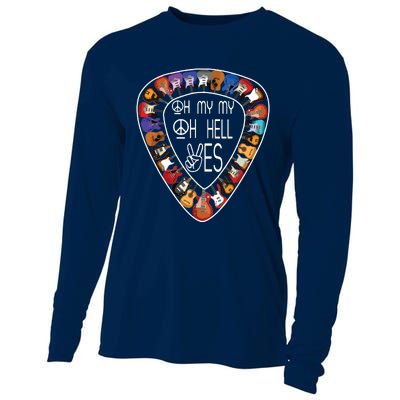 Oh Mys My Oh Hells Yes Retro Petty Guitar Music Lover Cooling Performance Long Sleeve Crew