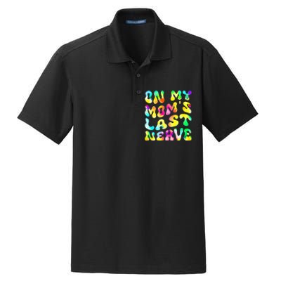 On My Moms Last Nerve retro groovy Watercolor Dry Zone Grid Polo