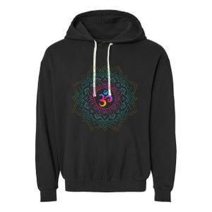 Om Meditations Mandalas Yoga Garment-Dyed Fleece Hoodie