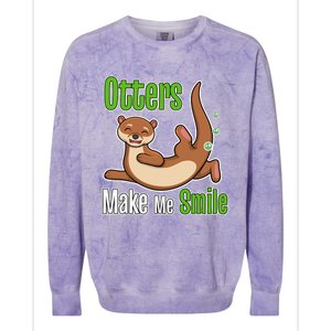 Otters Make Me Smile Wildlife Nature Sea Otters Colorblast Crewneck Sweatshirt