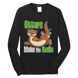 Otters Make Me Smile Wildlife Nature Sea Otters Long Sleeve Shirt