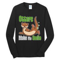 Otters Make Me Smile Wildlife Nature Sea Otters Tall Long Sleeve T-Shirt