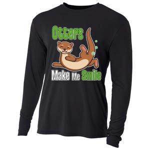 Otters Make Me Smile Wildlife Nature Sea Otters Cooling Performance Long Sleeve Crew