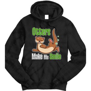 Otters Make Me Smile Wildlife Nature Sea Otters Tie Dye Hoodie