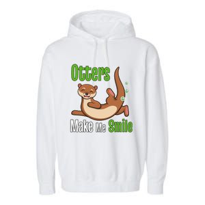 Otters Make Me Smile Wildlife Nature Sea Otters Garment-Dyed Fleece Hoodie