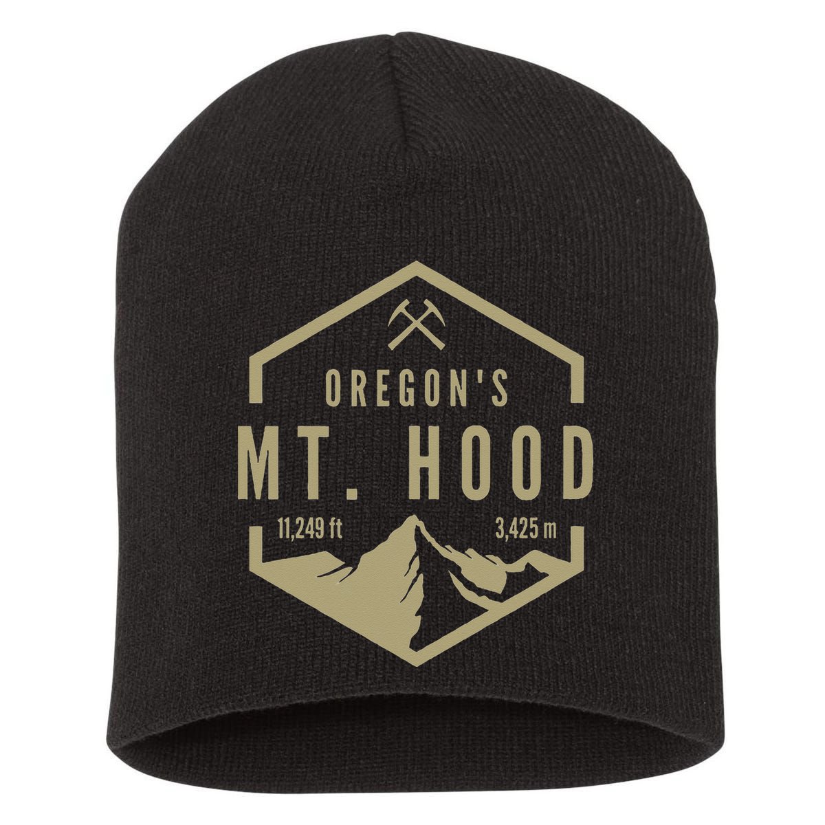 Oregon Mountain Mt Hood Short Acrylic Beanie